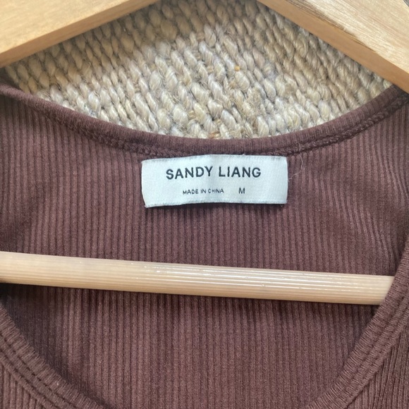 Sandy Liang Riblet Tank in Cocoa - Picture 4 of 5